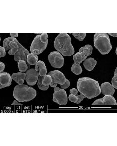 SEM - Scanning Electron Microscopy of Ag-106 silver microparticles powder 4-10 um 99.99 %