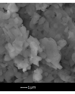 SEM - Scanning Electron Microscopy of Al2O3-105 alumina microparticles powder 1 um 99.5 %