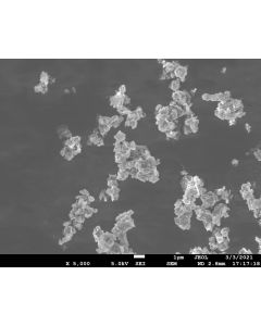 SEM 1/2 - Scanning Electron Microscopy of Al2O3-123-2N8 alumina microparticles powder 1-2 um 99.8 %