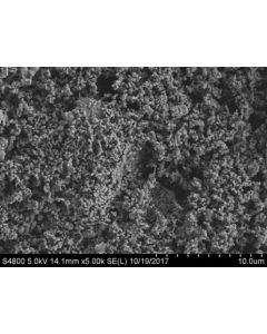 SEM 1/3 - Scanning Electron Microscopy of Al2O3-127 alumina microparticles nanopowder 500 nm 99.99 %
