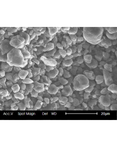 SEM - Scanning Electron Microscopy of BaSO4-101 barium sulfate microparticles powder 1-5 um 99.9 %