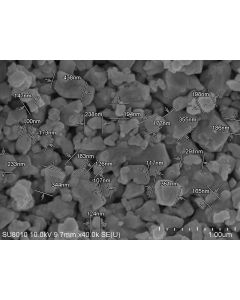 SEM - Scanning Electron Microscopy of BaSO4-103 barium sulfate microparticles nanopowder 200 nm 99.9 %