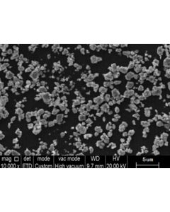 SEM - Scanning Electron Microscopy of CaCO3-101 calcium carbonate microparticles powder 1 um 99.9 %