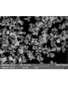 SEM - Scanning Electron Microscopy of CaCO3-102 calcium carbonate microparticles nanopowder 800 nm 99.9 % - hydrophilic