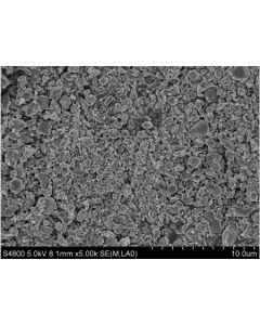 SEM - Scanning Electron Microscopy of Cr2O3-102 chromium oxide microparticles nanopowder 500 nm 99.9 %