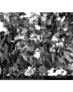 SEM - Scanning Electron Microscopy of Cr3C2-100 chromium carbide microparticles powder 1-3 um 99.9 %