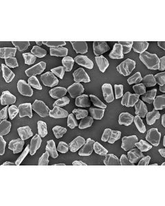 SEM - Scanning Electron Microscopy of Dia-117 diamond microparticles powder 1-100 um 99.9 %