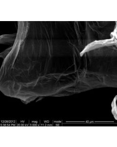 SEM - Scanning Electron Microscopy of GO-100 graphene oxide nanopowder/gel 0.5-3 um 99 wt%