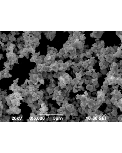 SEM - Scanning Electron Microscopy of Ni2O3-101 black nickel oxide microparticles powder 1-2 um 99.99 %