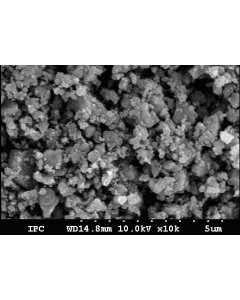 SEM 1/2 - Scanning Electron Microscopy of SiC-112 silicon carbide microparticles nanopowder 500 nm 99 %