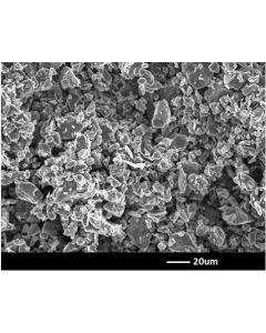 SEM - Scanning Electron Microscopy of SiC-117 silicon carbide microparticles powder 15 um 99 %