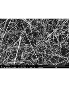 SEM - Scanning Electron Microscopy of SiC-118 silicon carbide nanowhiskers nanopowder 0.1-2.5 um 99 %
