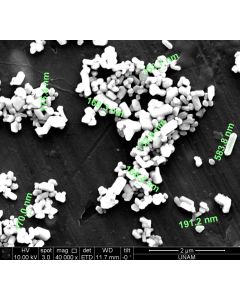 SEM 1/2 - Scanning Electron Microscopy of TiO2-A-161 anatase titanium dioxide nanoparticles nanopowder 100-200 nm 99.99 %