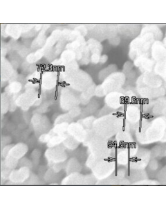 SEM - Scanning Electron Microscopy of Y2O3-110 yttrium oxide nanoparticles nanopowder 80-100 nm 99.9 %