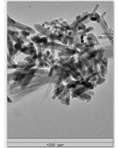 TEM - Transmission Electron Microscopy of ZnO-140 zinc oxide nanowires nanopowder 50 nm 99.9 %